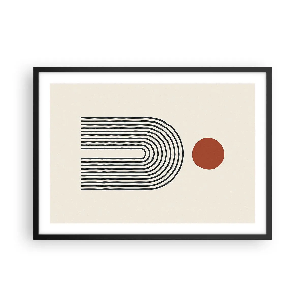 Affisch i svart ram - Formernas och färgernas magnetism - 70x50 cm