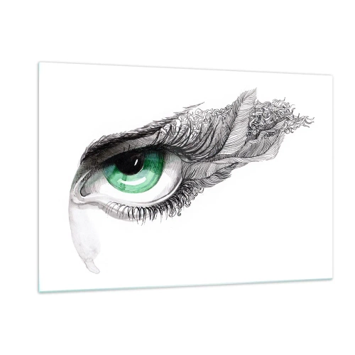 Glastavla - Bild på glas - Vacker och redo för attack - 120x80 cm