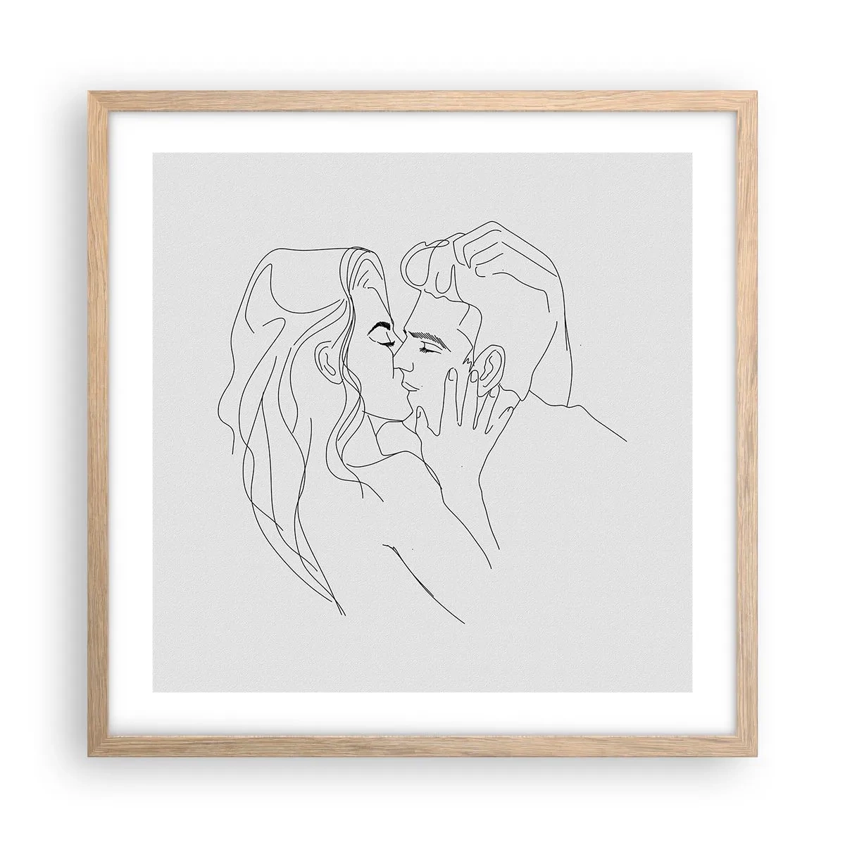 Affisch i ram av ljusek - Med samma streck - 50x50 cm