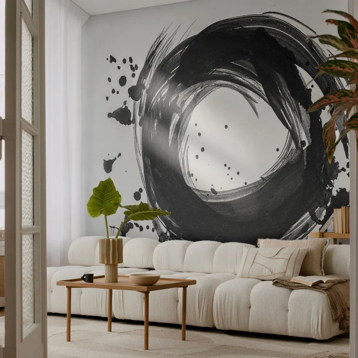 Fototapet Premium Sand - Skapandets virvel - Abstraktion, Bit, Grafik - 100x70 cm