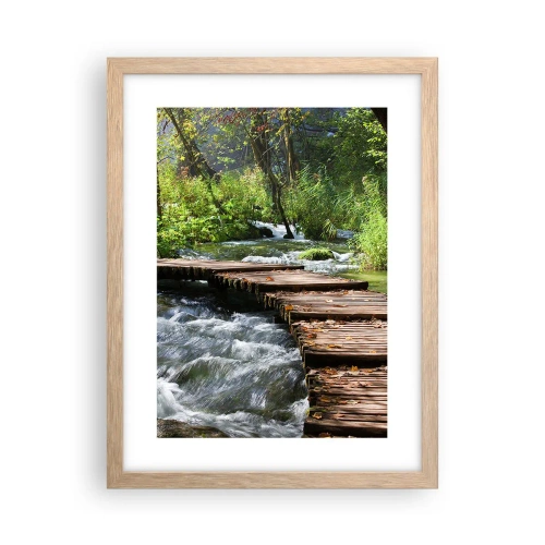 Affisch i ram av ljusek - Över skummande kaskad - 30x40 cm