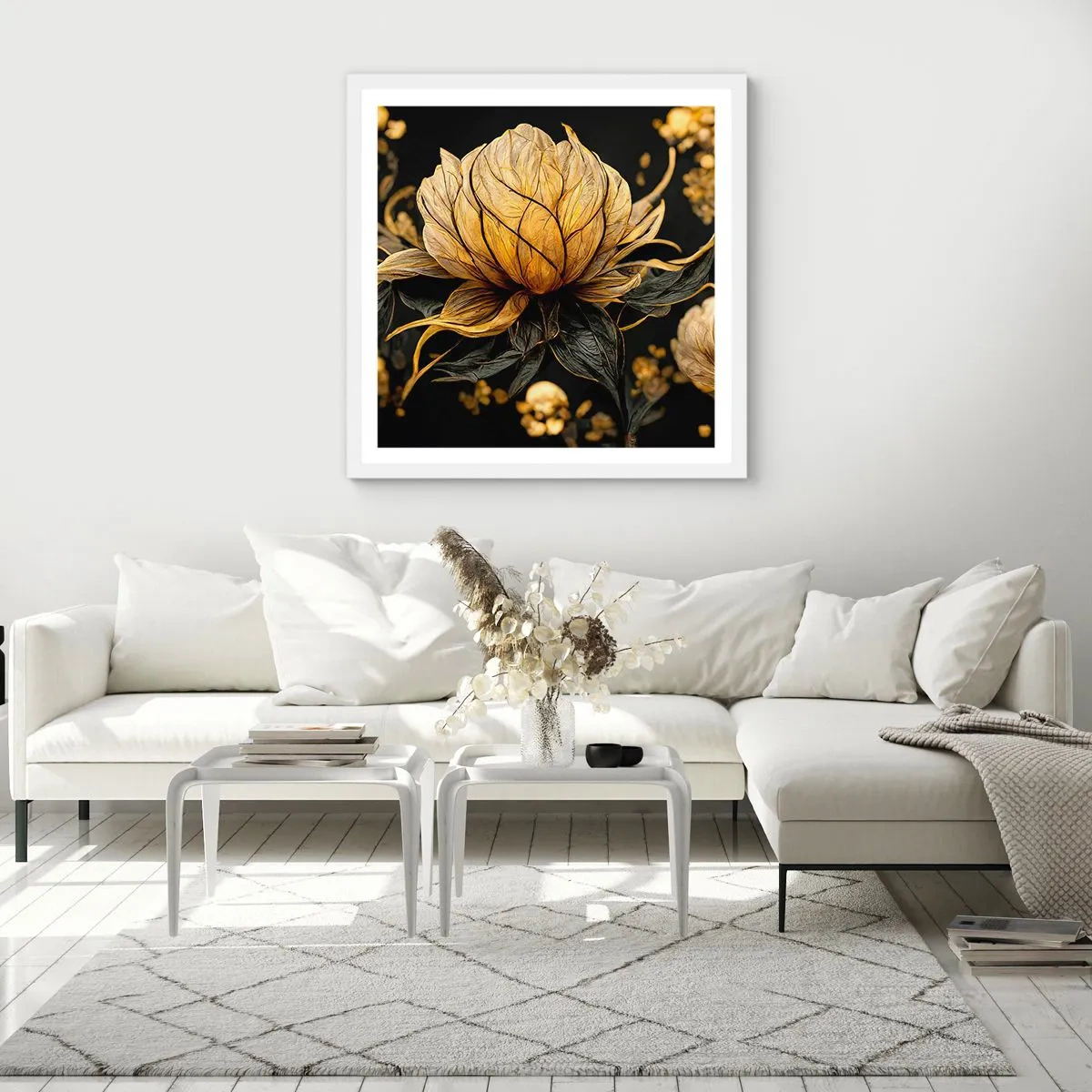 Affisch i vit ram - Subtil skörhet - 60x60 cm