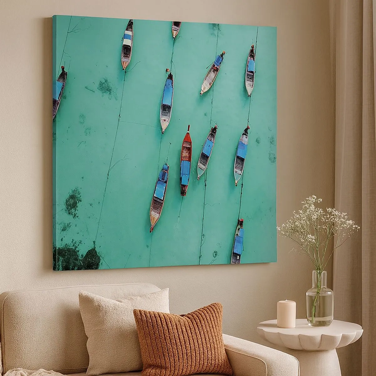 Canvastavla - Bild på duk - Under en glad väntan - 30x30 cm