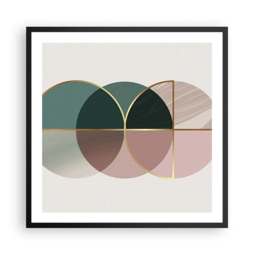 Affisch i svart ram - Hjul efter hjul... - 60x60 cm