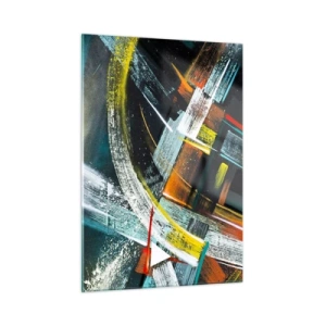 Glastavla - Bild på glas - Rörelsens energi - 50x70 cm