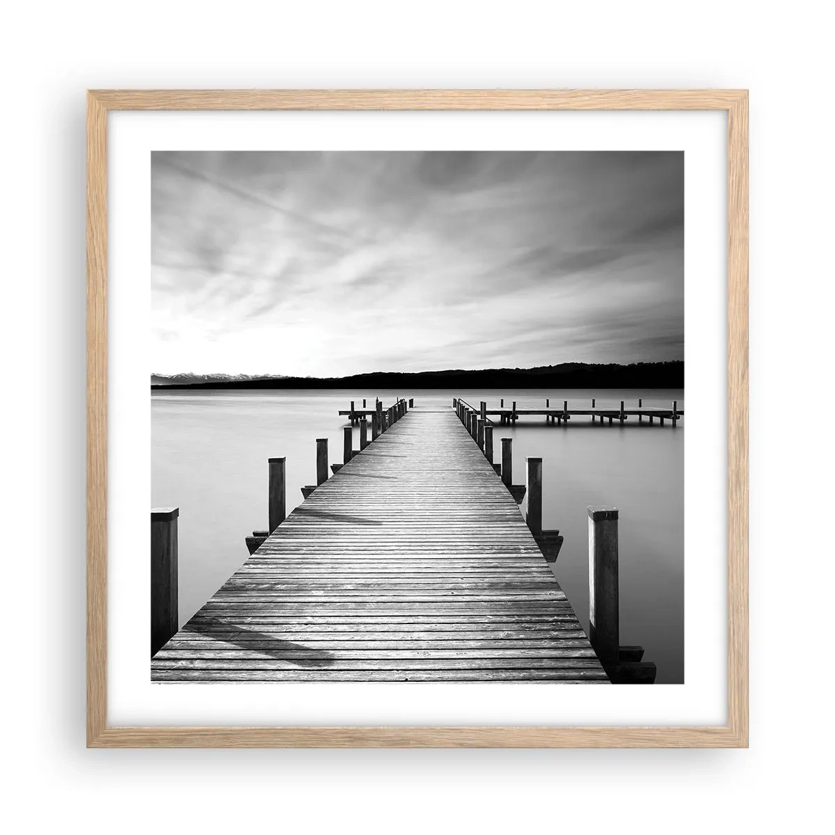 Affisch i ram av ljusek - Vattnet - lugnet - 50x50 cm