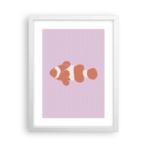 Affisch i vit ram - Korall passar henne bra - 30x40 cm