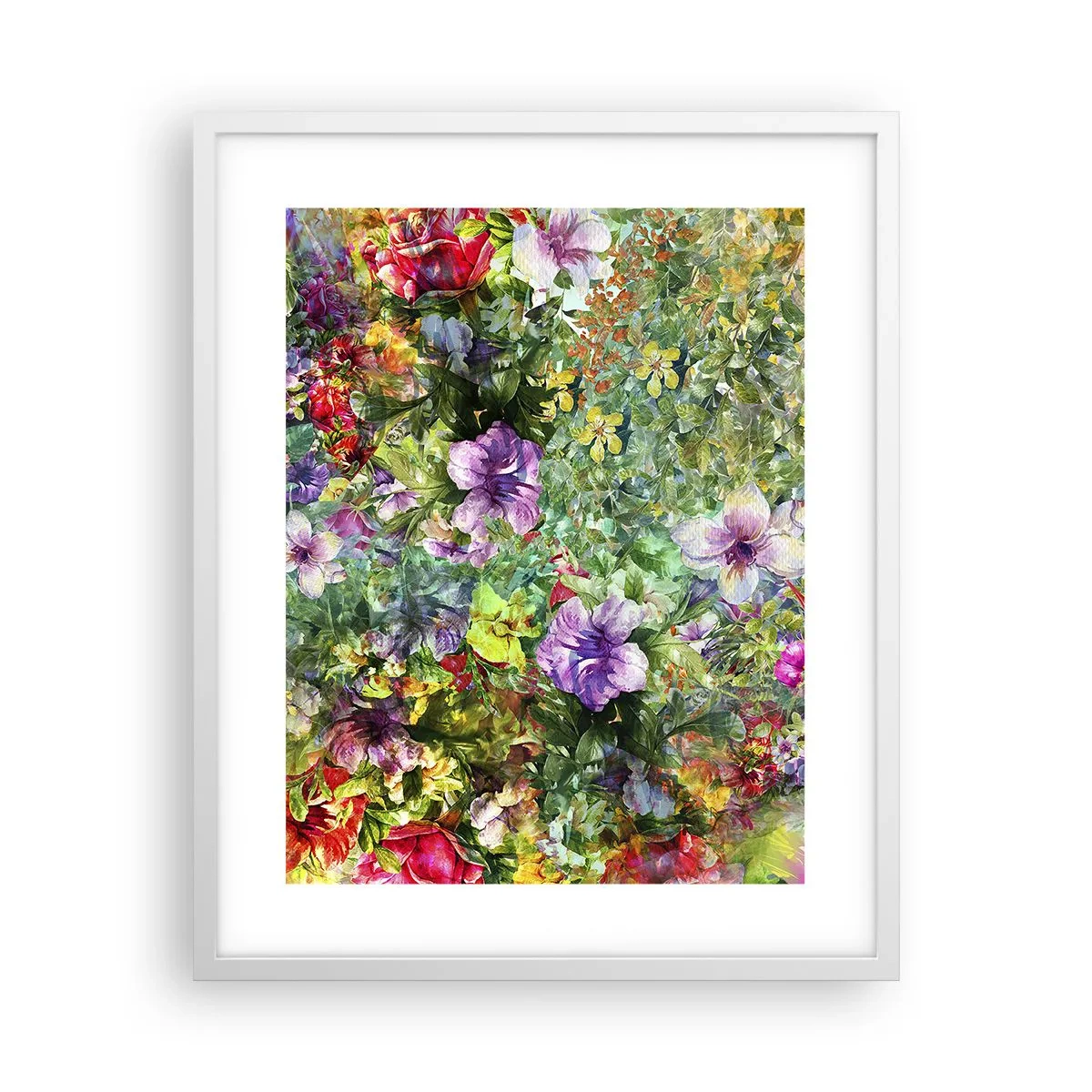 Affisch i vit ram - Ta en dopp i blommorna - 40x50 cm