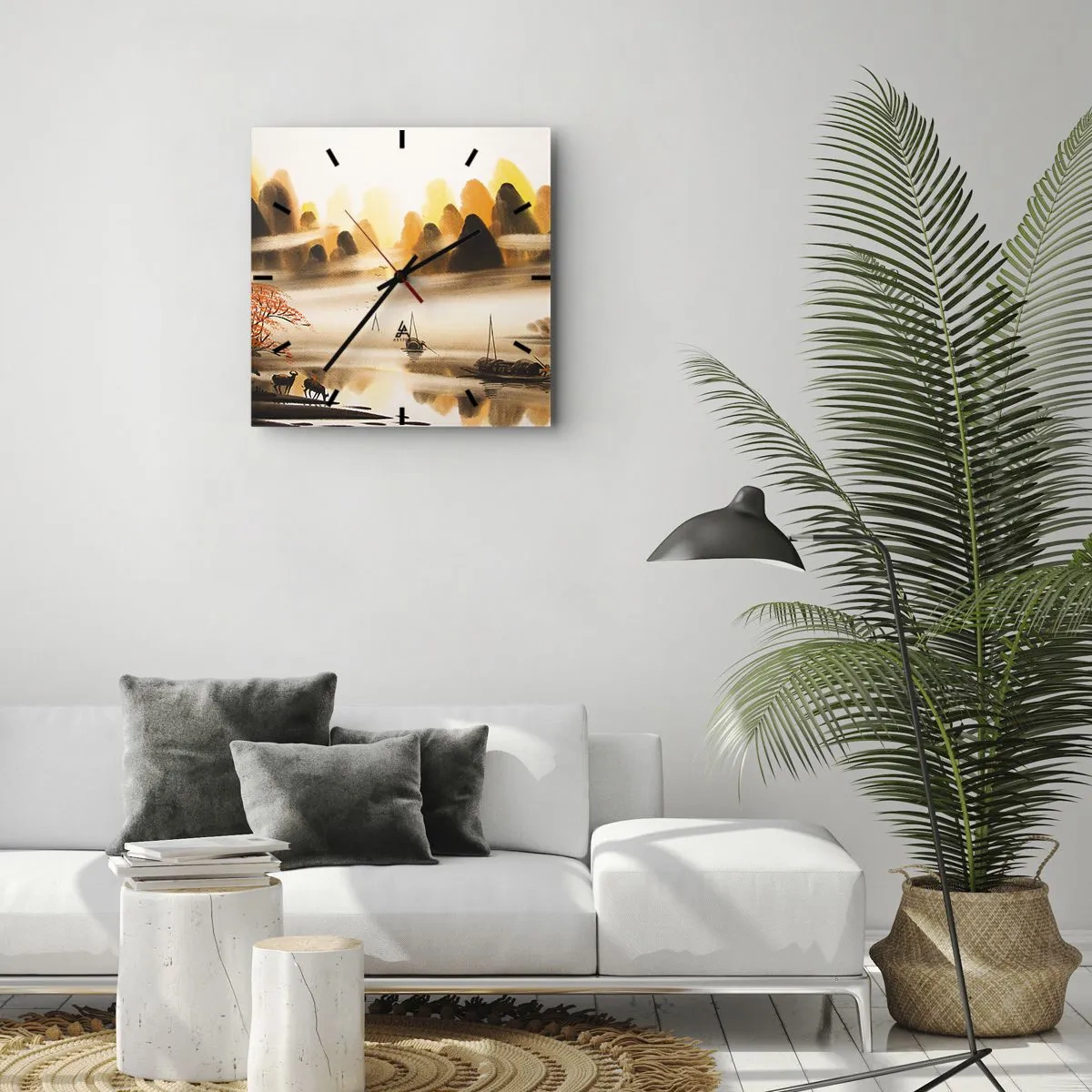 Väggklocka - Klocka på glas - Längre bort än Fjärran Östern - 40x40 cm