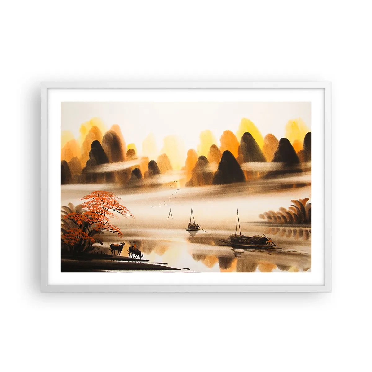 Affisch i vit ram - Längre bort än Fjärran Östern - 70x50 cm