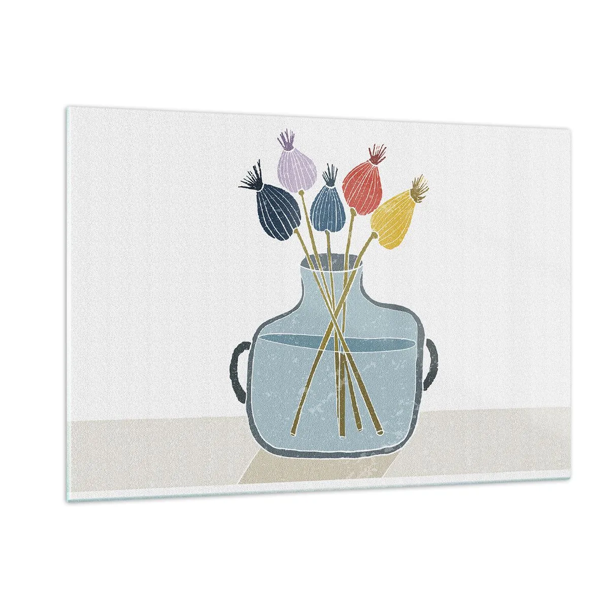 Glastavla - Bild på glas - Vallmovas - 120x80 cm