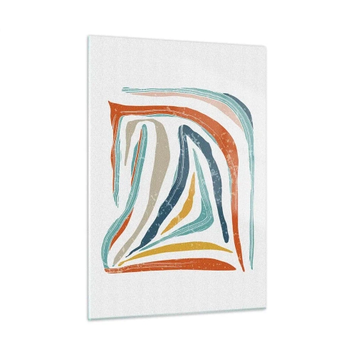 Glastavla - Bild på glas - Vänligt leende abstraktion - 50x70 cm