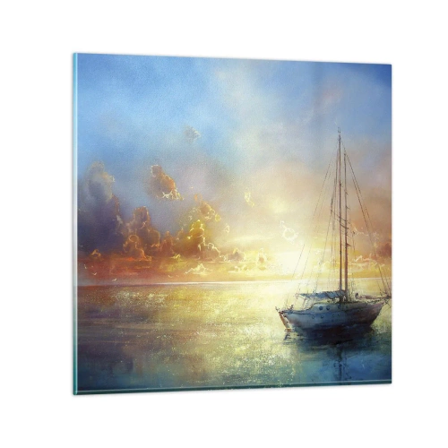 Glastavla - Bild på glas - I guldviken - 60x60 cm