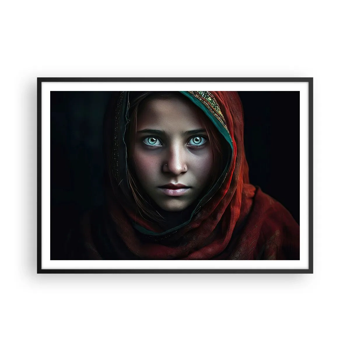 Affisch i svart ram - Östlig prinsessa - 100x70 cm