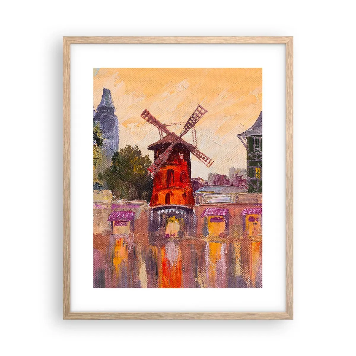 Affisch i ram av ljusek - Ikoner av Paris – Moulin Rouge - 40x50 cm