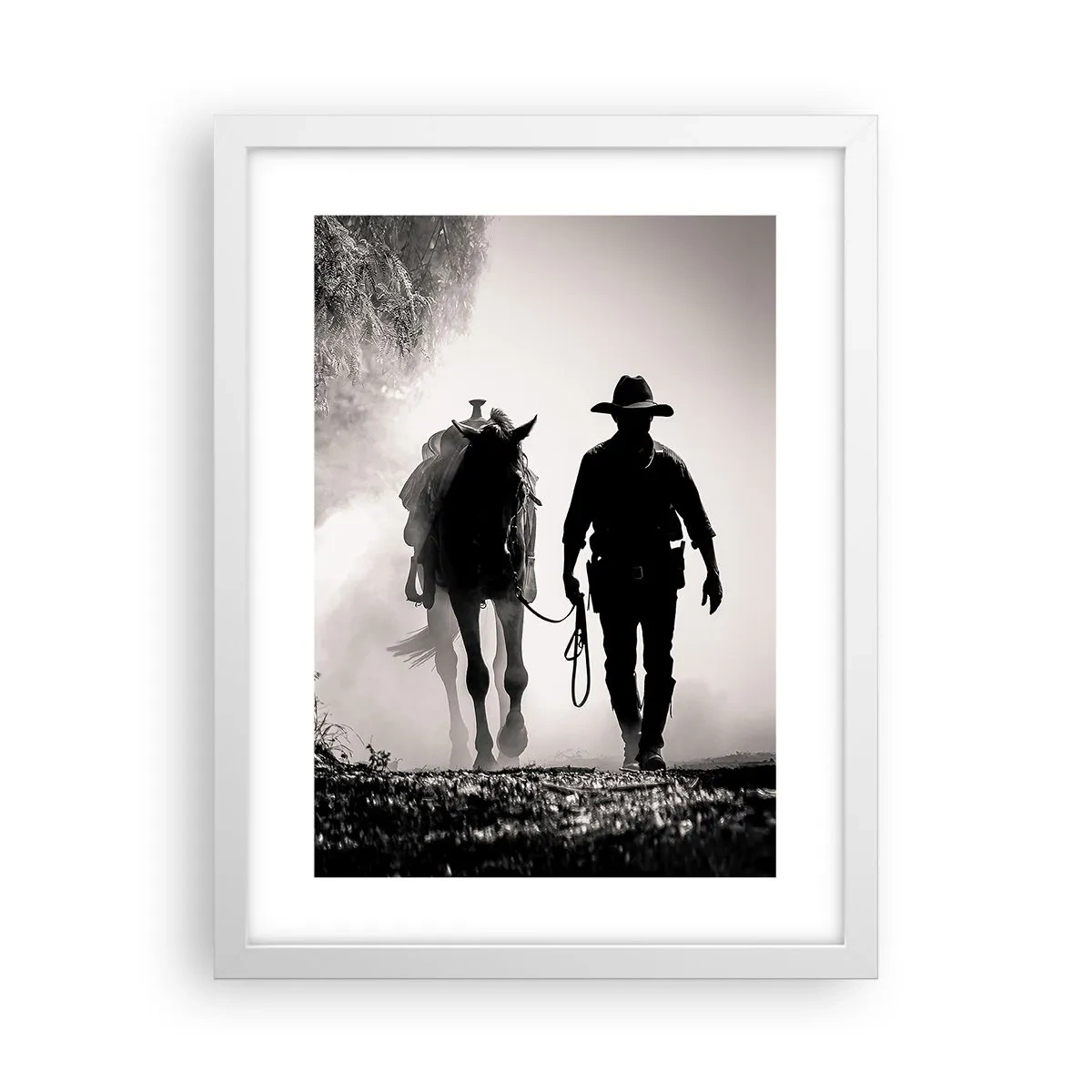 Affisch i vit ram - En morgon i Texas - 30x40 cm