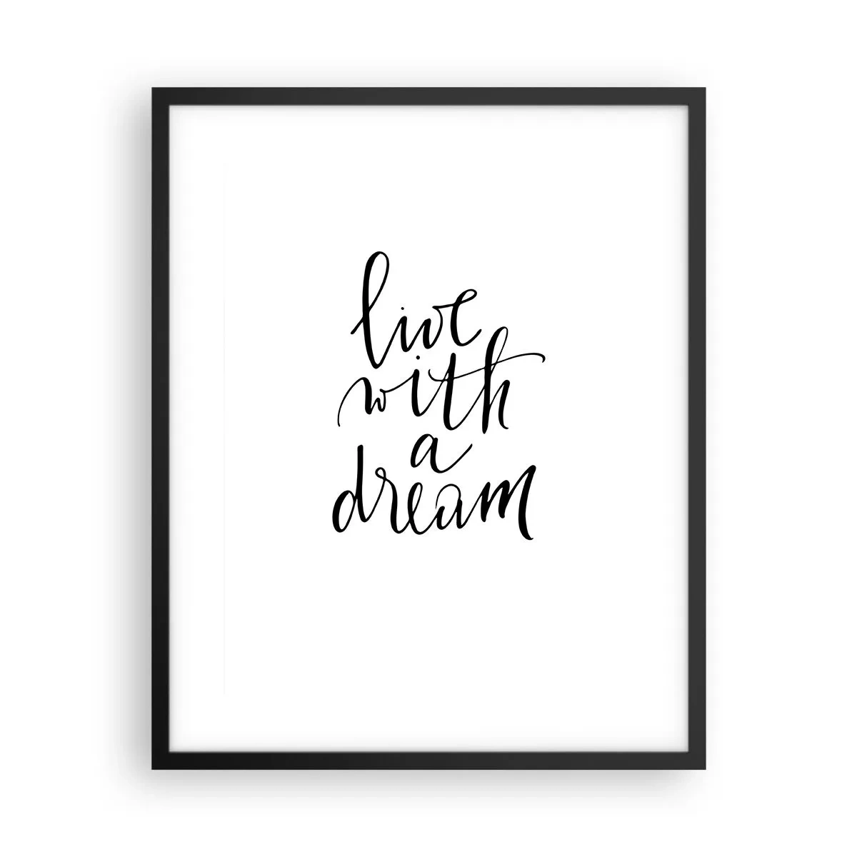 Affisch i svart ram - Of course - 40x50 cm