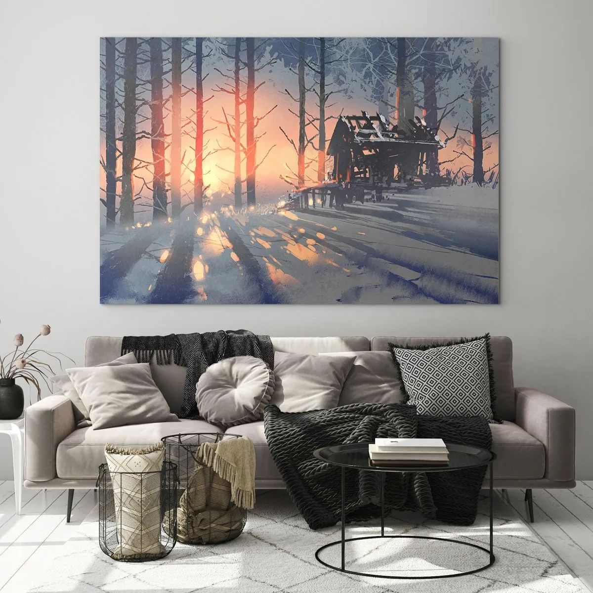 Glastavla - Bild på glas - det är bara solen som tittar in här - 120x80 cm