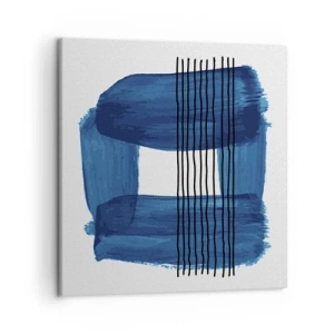 Canvastavla - Bild på duk - Svart-blå komposition - 50x50 cm