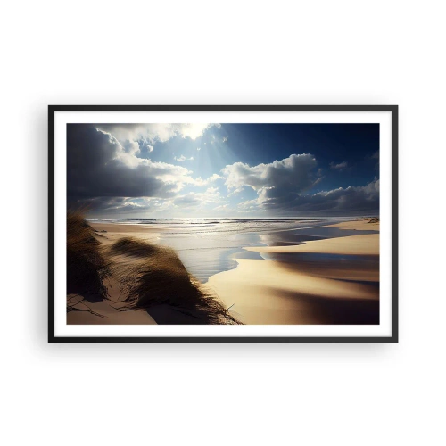 Affisch i svart ram - Strand, vild strand - 91x61 cm