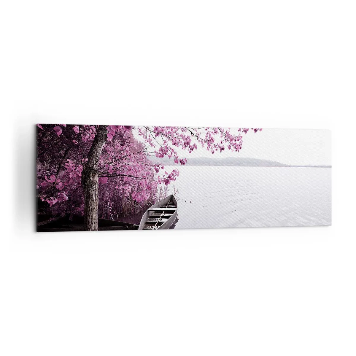 Canvastavla - Bild på duk - I rosa tystnad - 160x50 cm