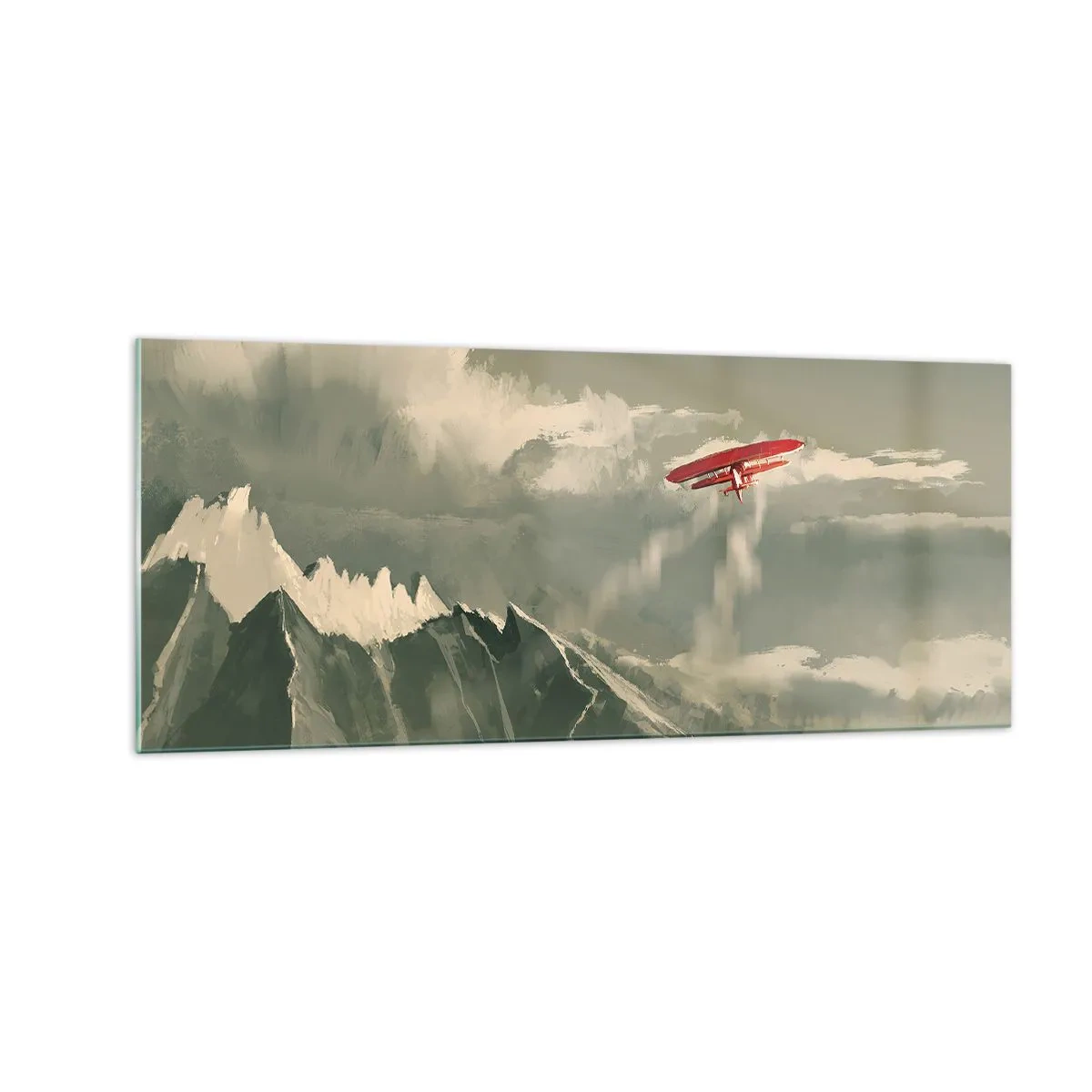 Glastavla - Bild på glas - Orädd pionjär - 100x40 cm