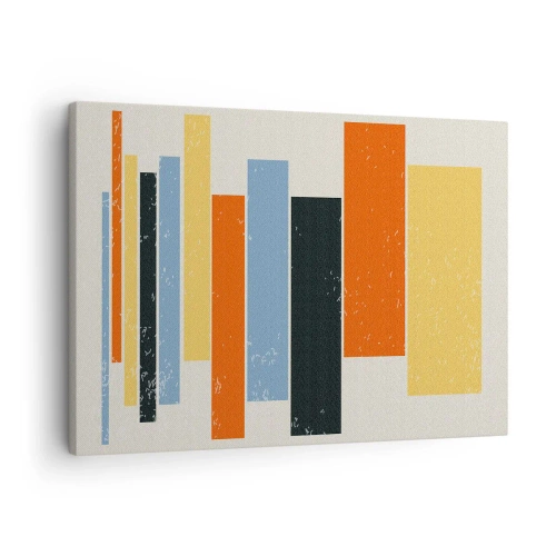 Canvastavla - Bild på duk - Färgglada rektanglar i ett modernt arrangemang - 70x50cm - Inspelning av musik - Modern väggdekoration för vardagsrum och sovrum ARTTOR