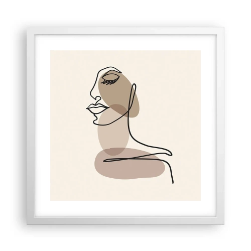 Affisch i vit ram - Lyssnar på sig själv - 40x40 cm