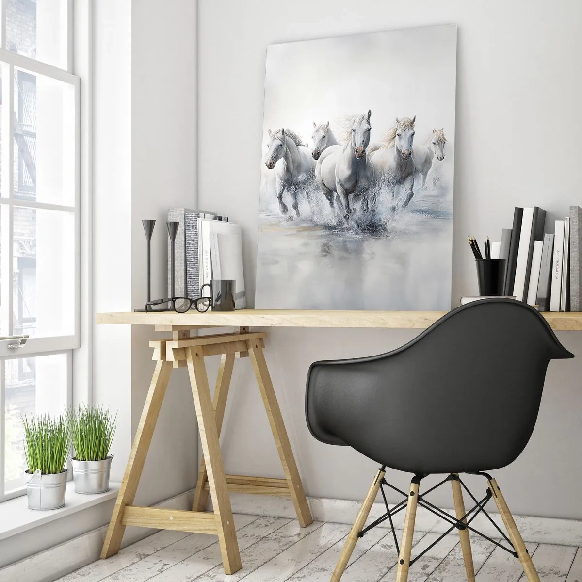 Glastavla - Bild på glas - Vit magi - 50x70 cm