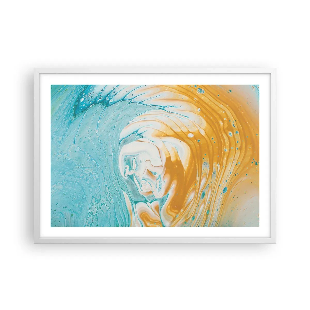 Affisch i vit ram - Pastellfärgad virvel - 70x50 cm