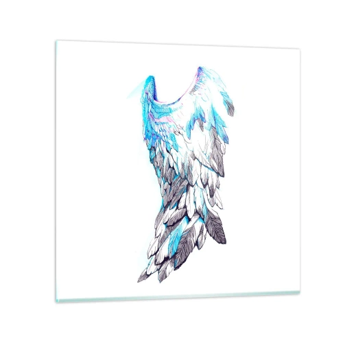 Glastavla - Bild på glas - Jag behöver vingar - 60x60 cm
