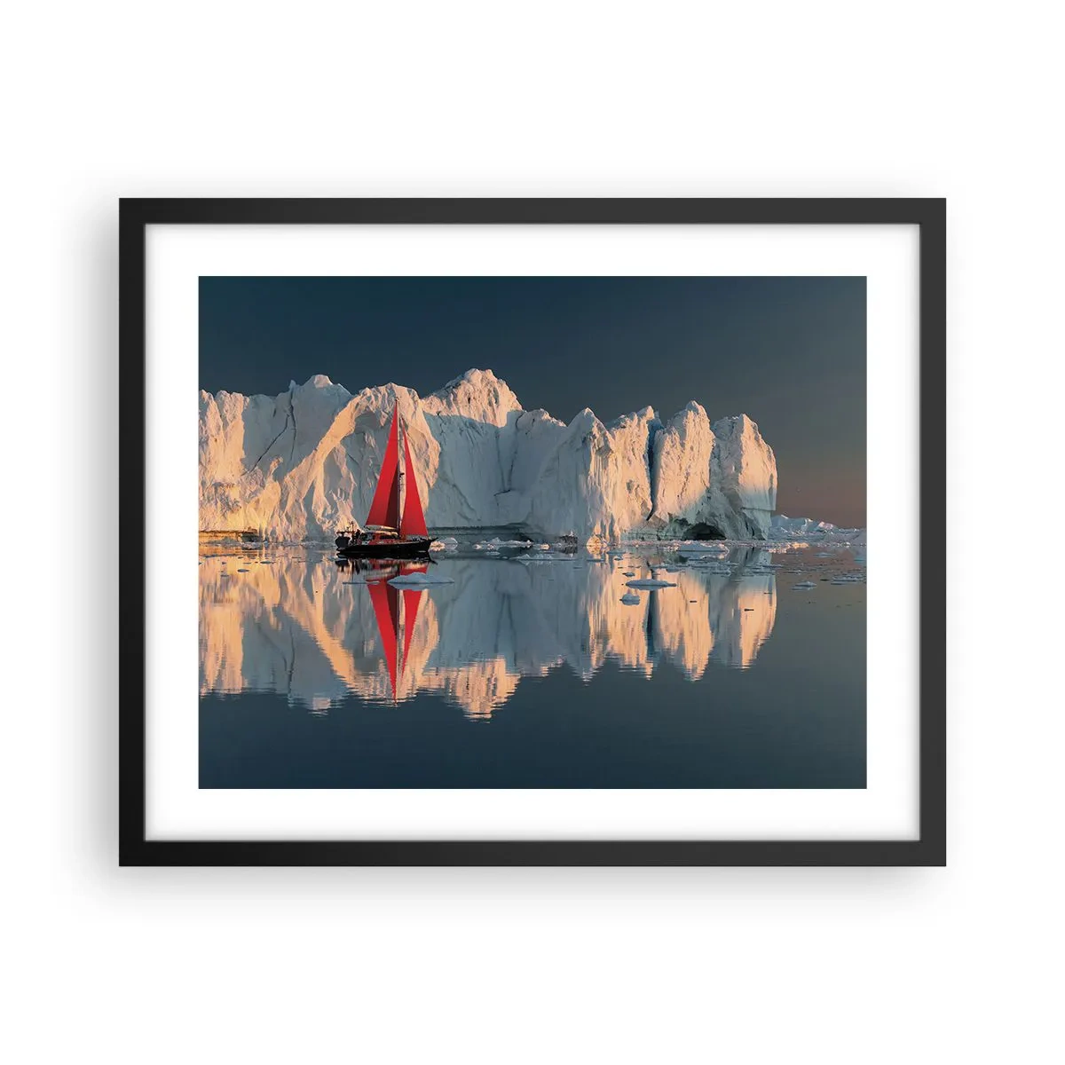 Affisch i svart ram - I världens ände - 50x40 cm