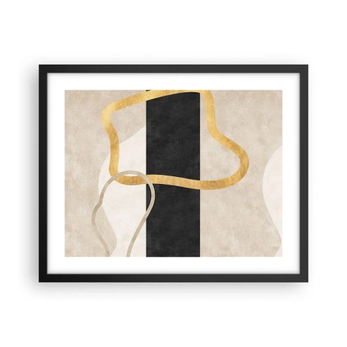 Affisch i svart ram - Slingrande former - 50x40 cm