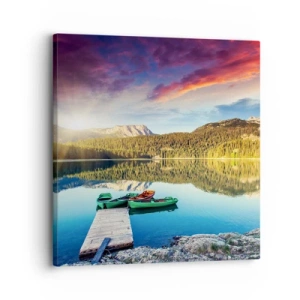 Canvastavla - Bild på duk - Vid spegelklart vatten - 30x30 cm