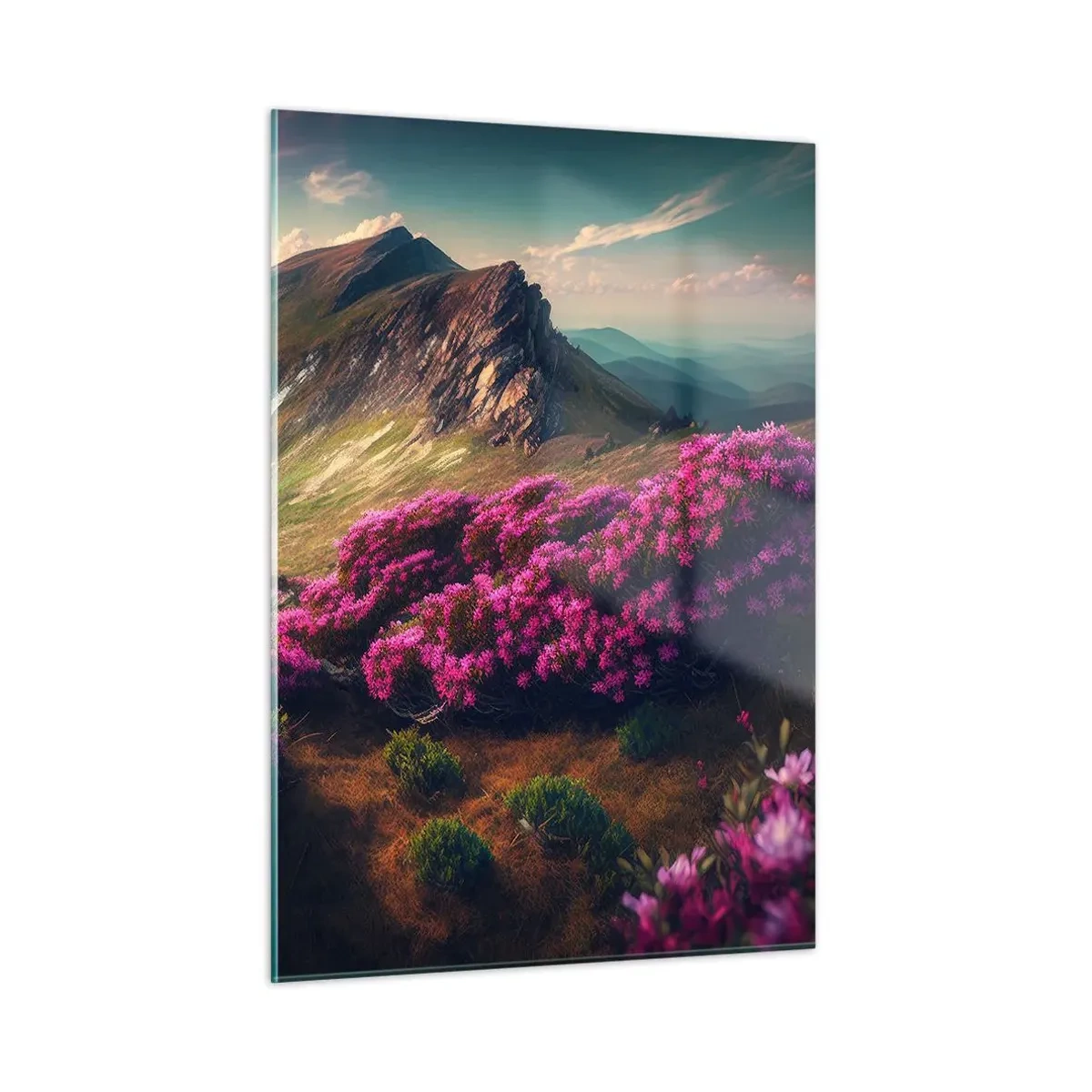 Glastavla - Bild på glas - Sommar i fjällen - 50x70 cm