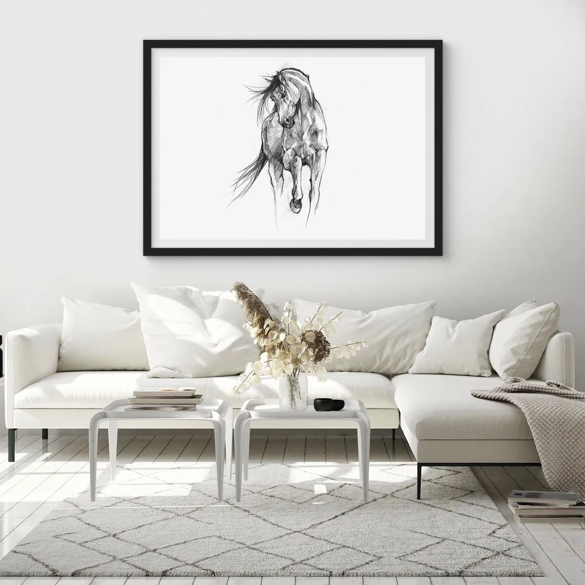 Affisch i svart ram - Elegant trav - 70x50 cm