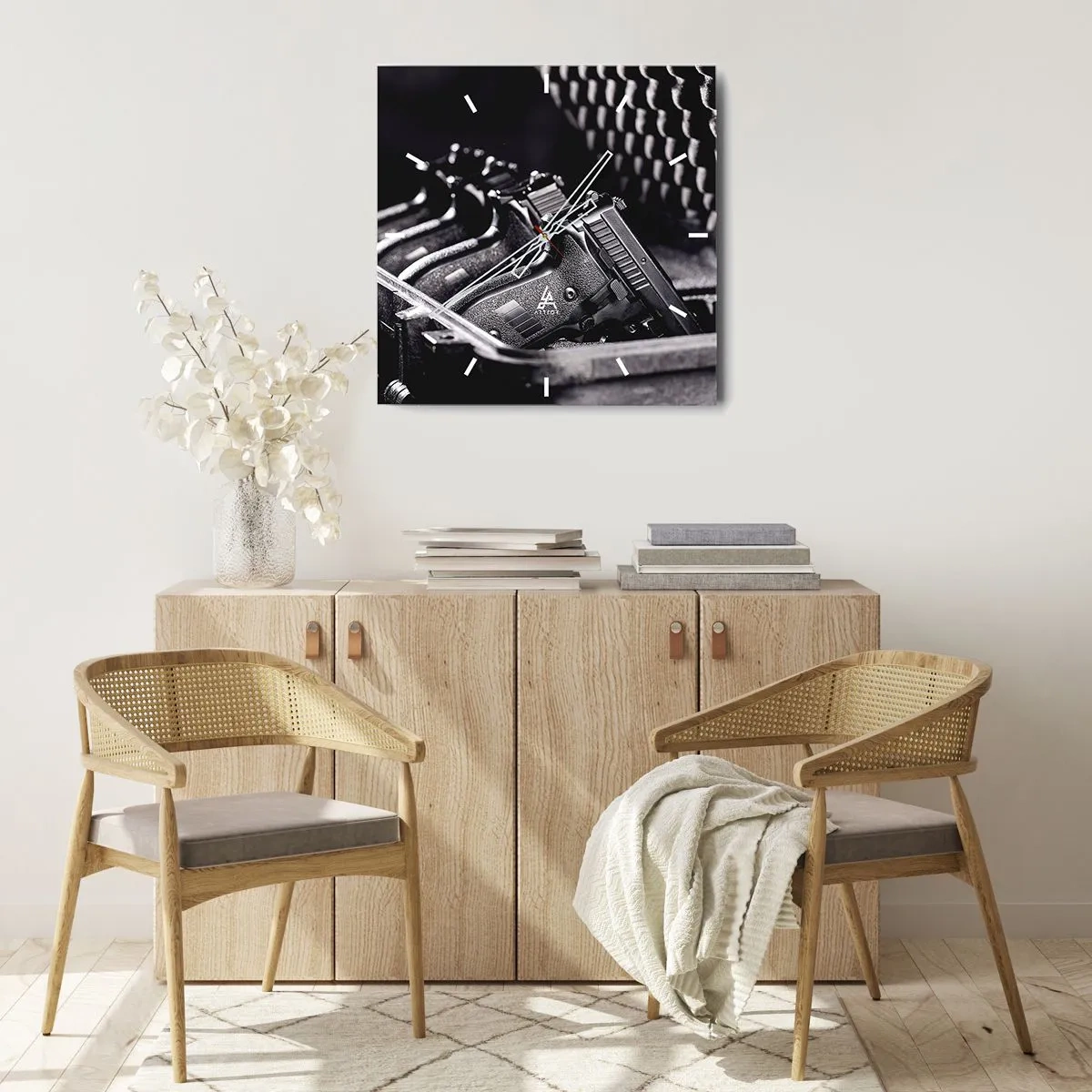 Väggklocka - Klocka på glas - Manlig idrott - 40x40 cm