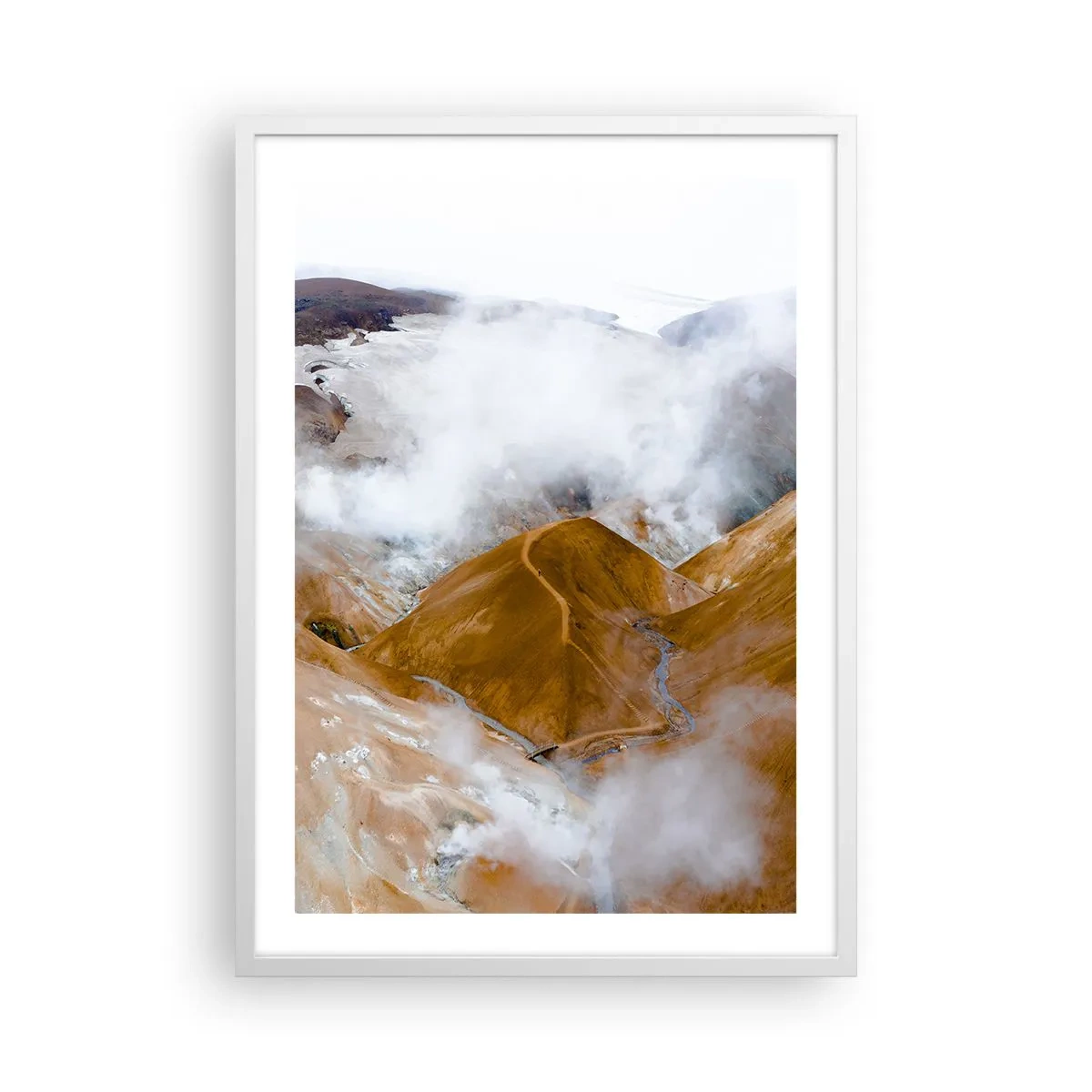 Affisch i vit ram - Islands råa skönhet - 50x70 cm