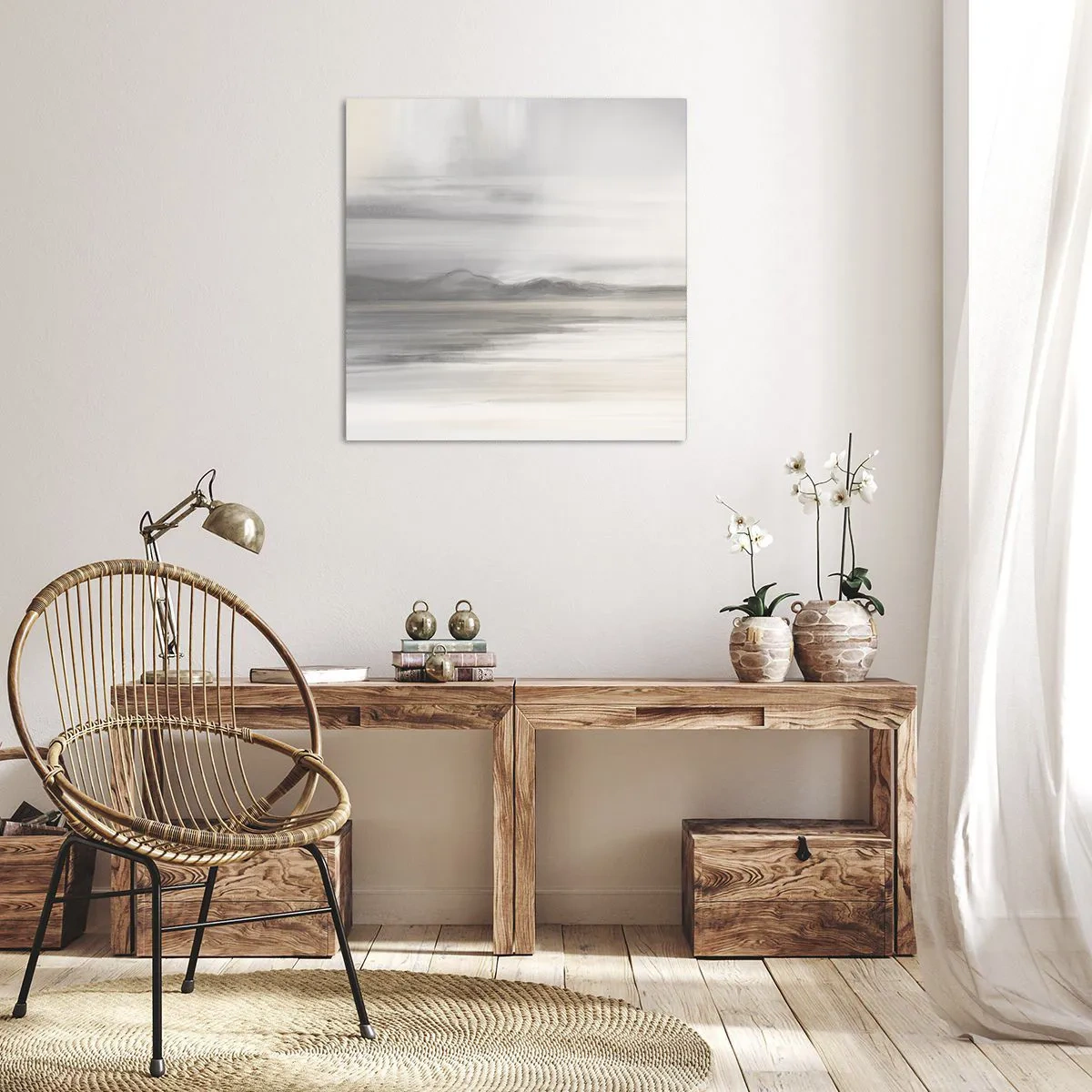 Canvastavla - Bild på duk - En eftertänksam bakgrund - 60x60 cm