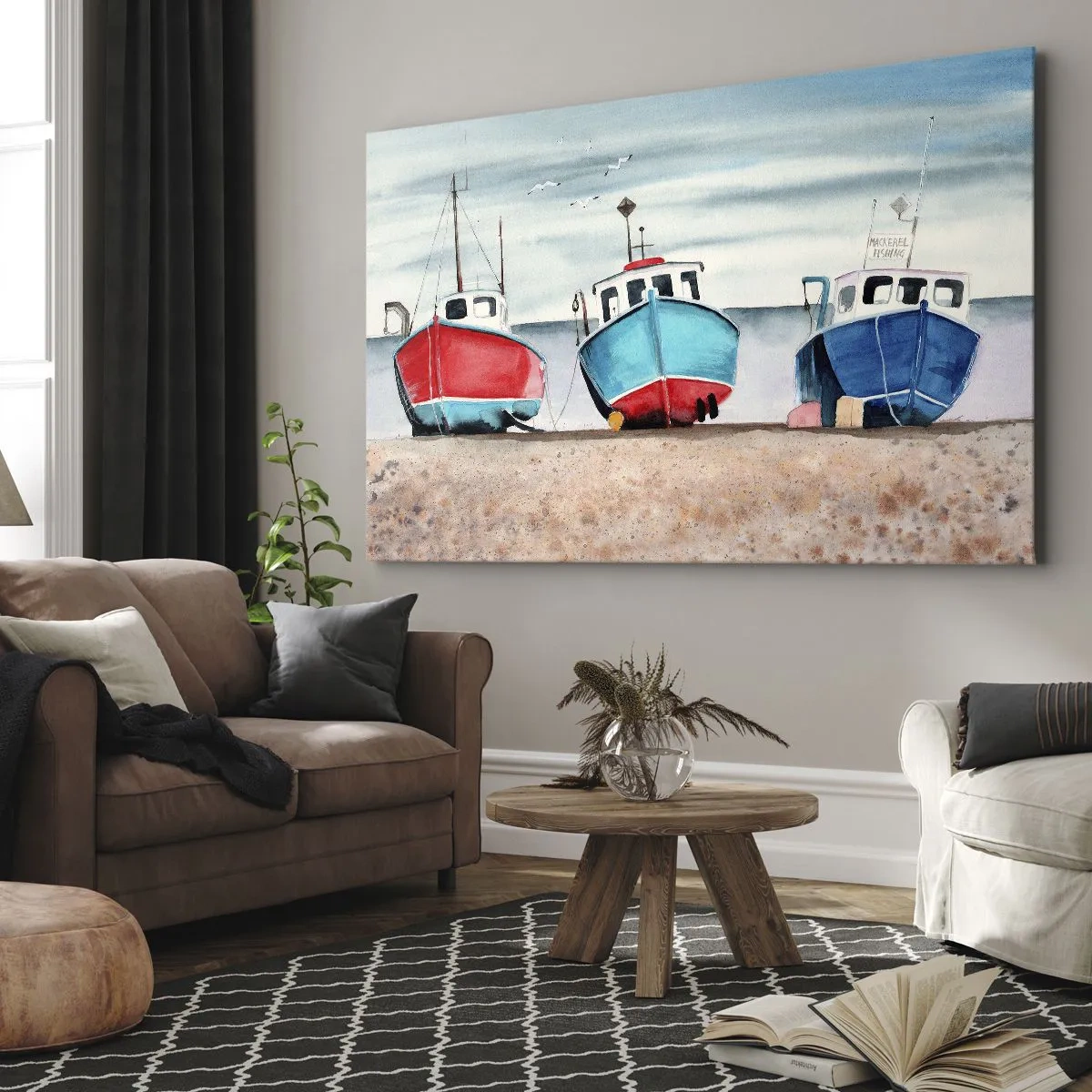 Canvastavla - Bild på duk - Redo för fångst - 70x50 cm