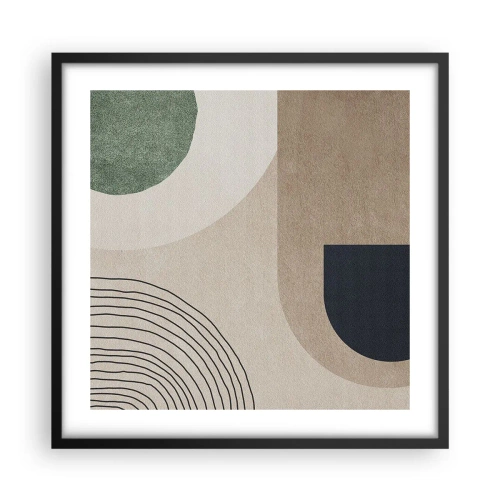 Affisch i svart ram - Ovalens mjukhet - 50x50 cm