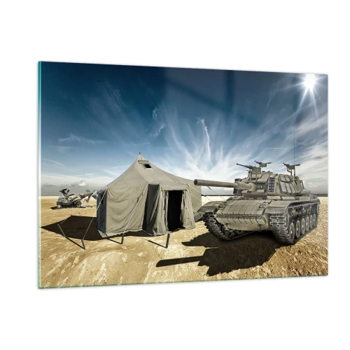 Glastavla - Bild på glas - Militär dröm - 120x80 cm