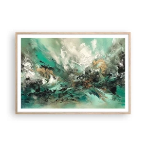 Affisch i ram av ljusek - Smaragdsvart bränna - 100x70 cm