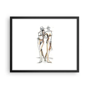 Affisch i svart ram - Charmens studie - 50x40 cm