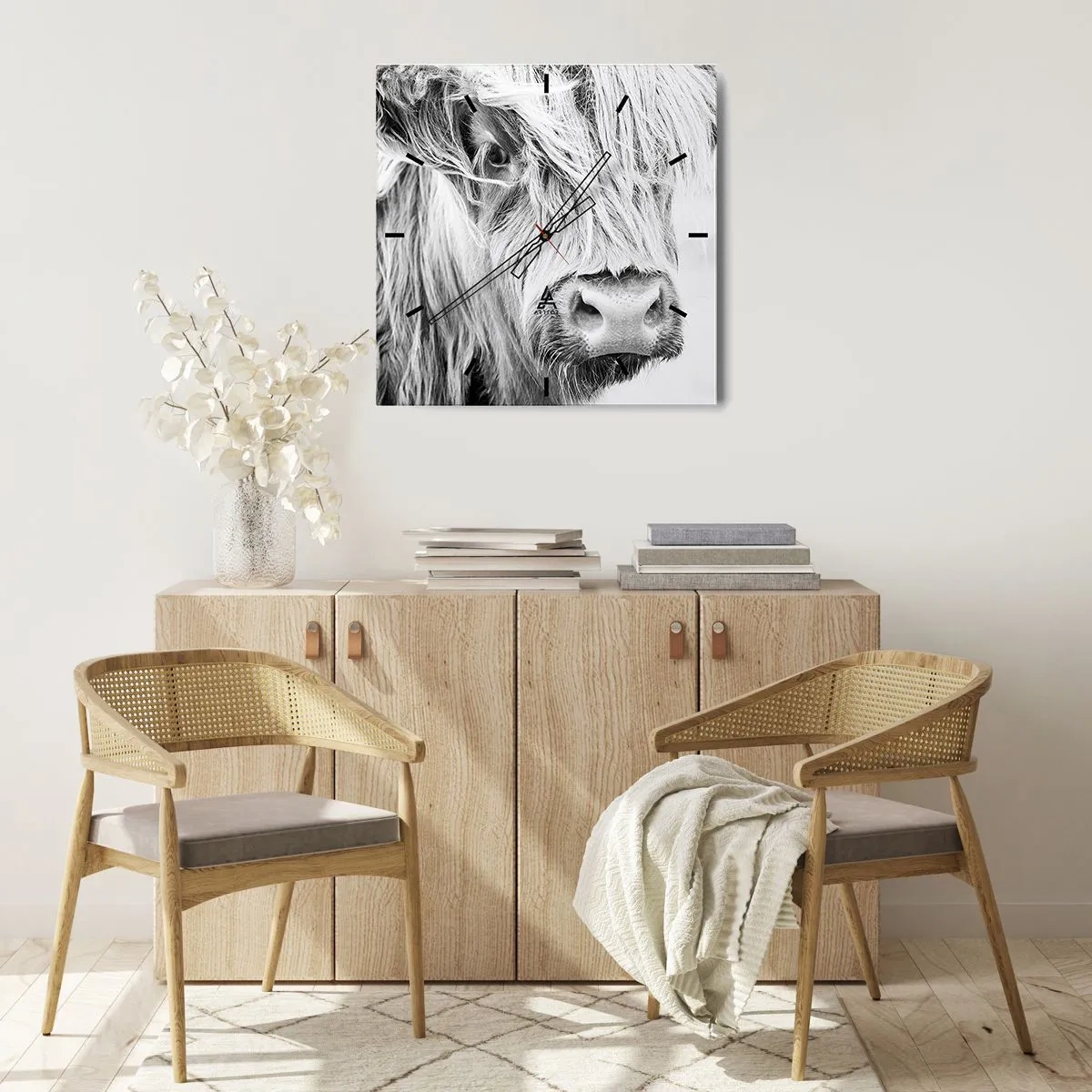 Väggklocka - Klocka på glas - Skotsk vildhet - 30x30 cm