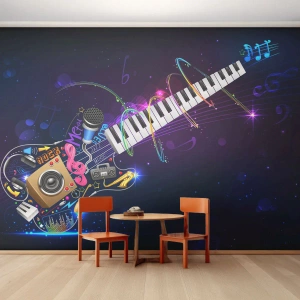 Självhäftande Fototapet Deluxe Sticker - Allt väl - Abstraktion, Ett musikinstrument, musik - 250x175 cm