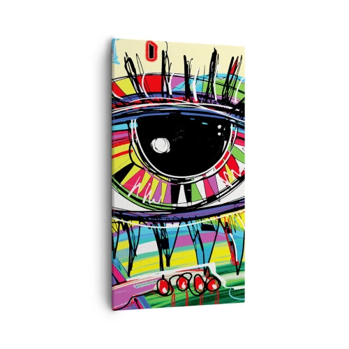 Canvastavla - Bild på duk - Färgglatt öga - färgglad själ - 55x100 cm