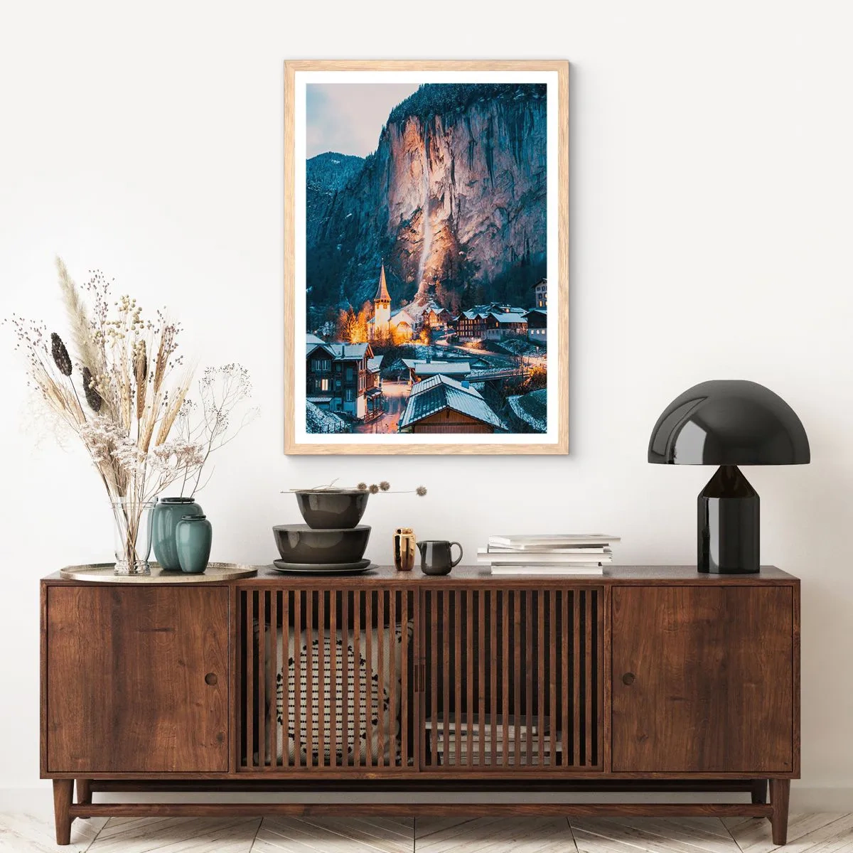 Affisch i ram av ljusek - Vinterns ljusa ande - 70x100 cm