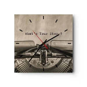 Väggklocka - Klocka på glas - Svara mig - 30x30 cm