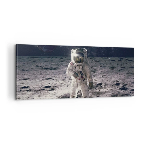 Canvastavla - Bild på duk - Hälsningar från månen - 100x40 cm